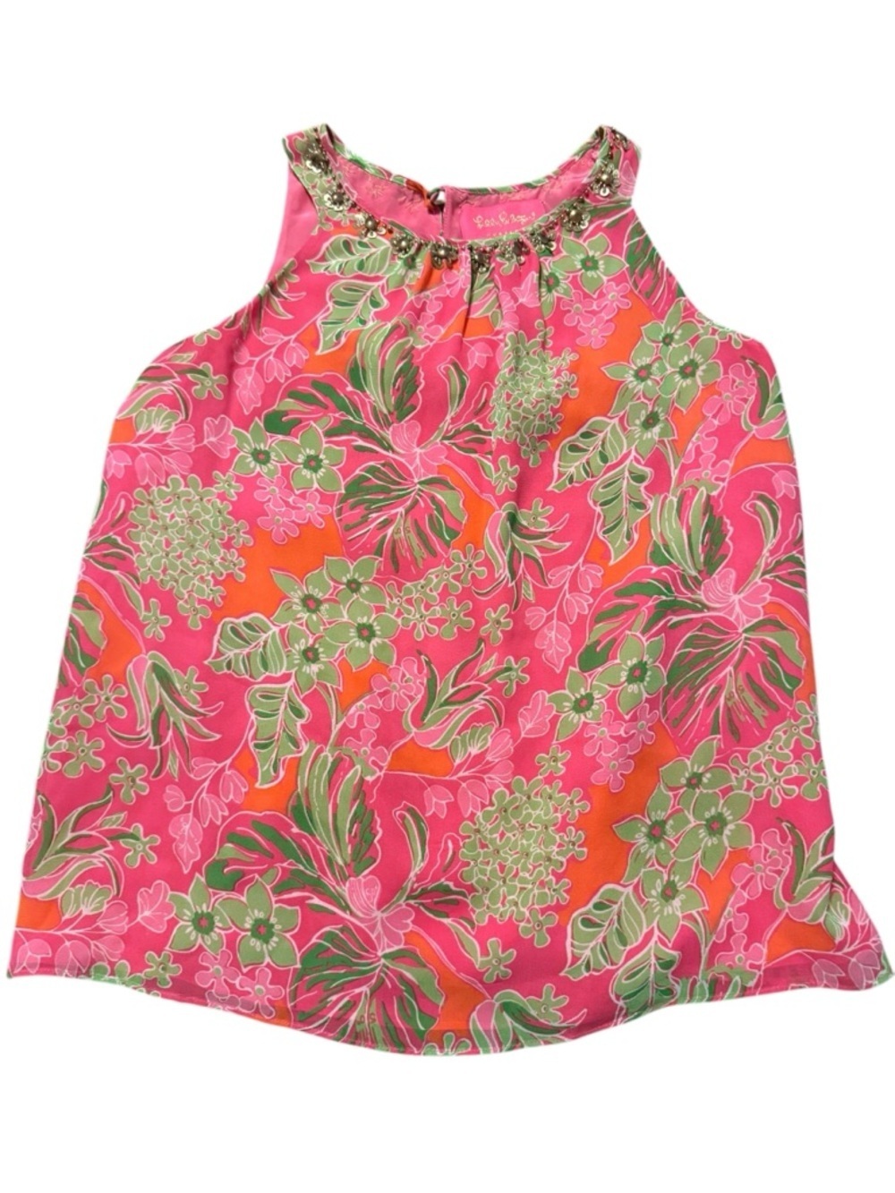 Lilly Pulitzer women’s ' Pink & Orange Floral Halter Top